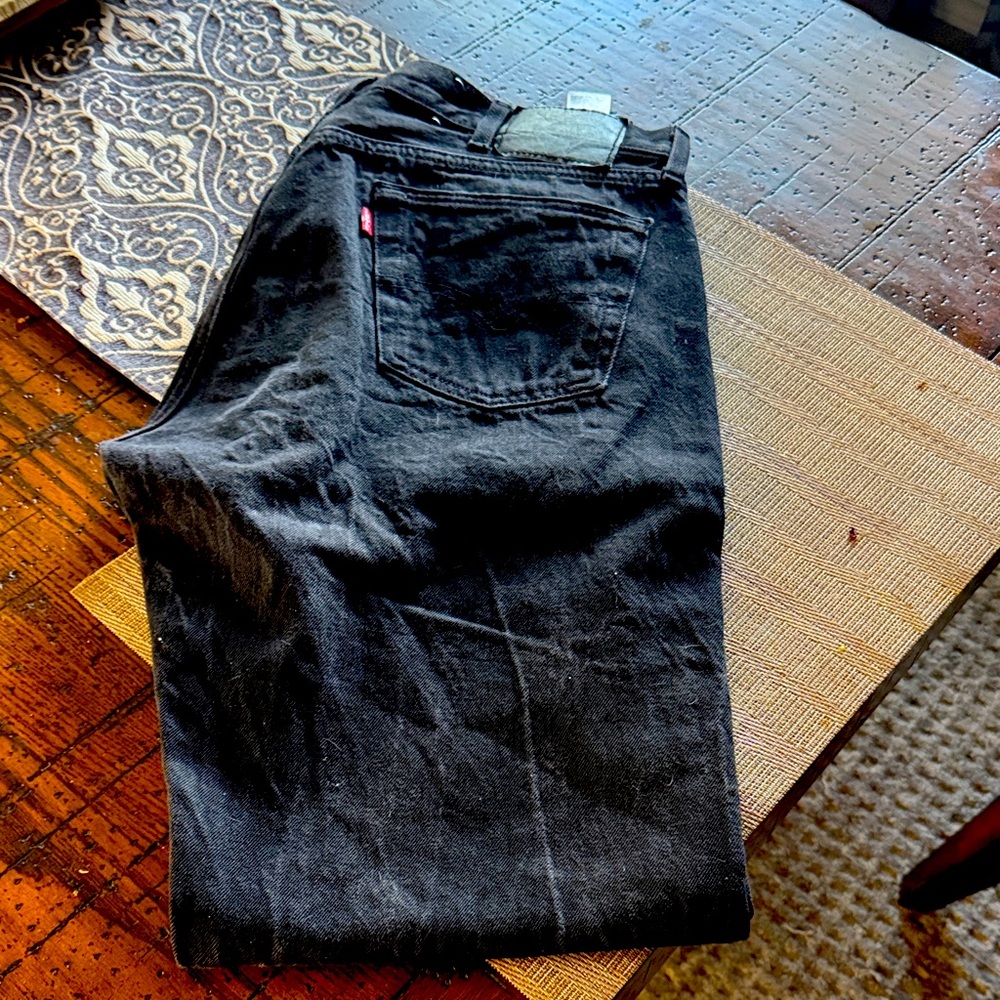 Men's Levi’s 501 in Black nicely worn in and comfortable. 38x34